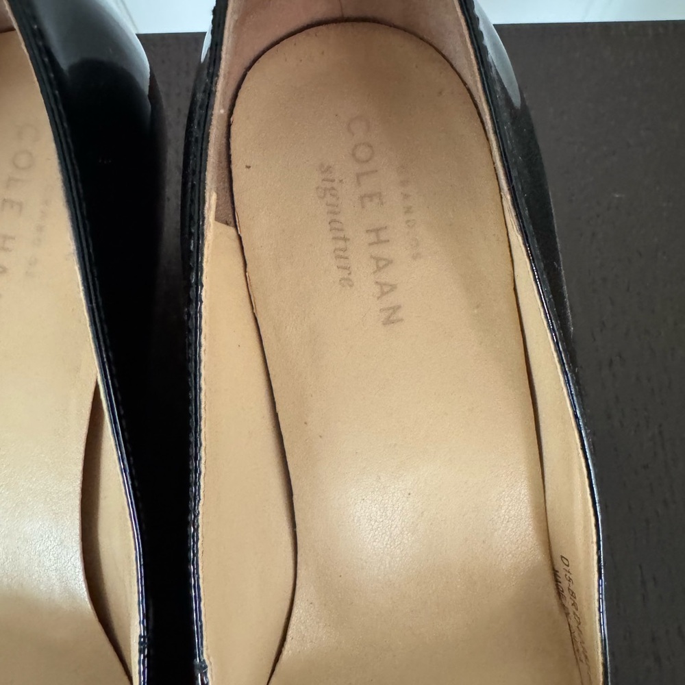 Cole Haan Black Patent Leather Wedge Pumps - Picture 4 of 6